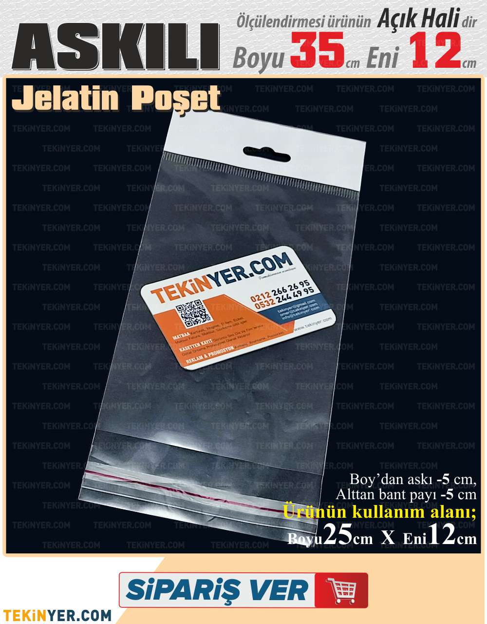 12x35 cm Askılı Jelatin