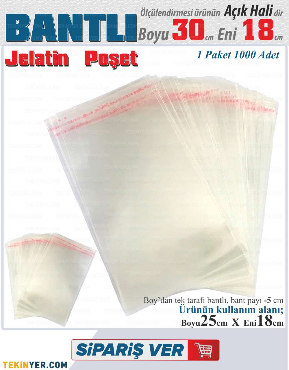 18x30 Bantlı Jelatin
