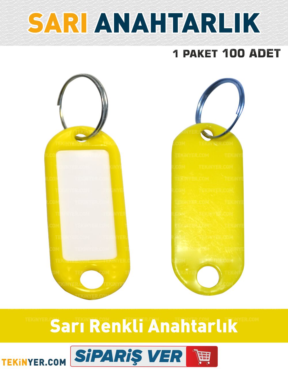 Sarı Renkli Plastik Anahtarlık