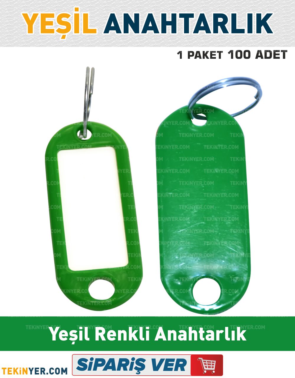 Yeşil Renkli Plastik Anahtarlık